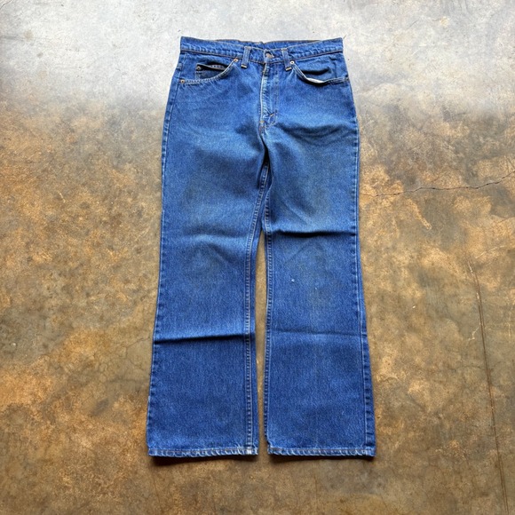 Vintage Levis 517 Orange Tab Mens 33x29 Blue Denim Bootcut Flare Jeans 70s 80s - Picture 3 of 8